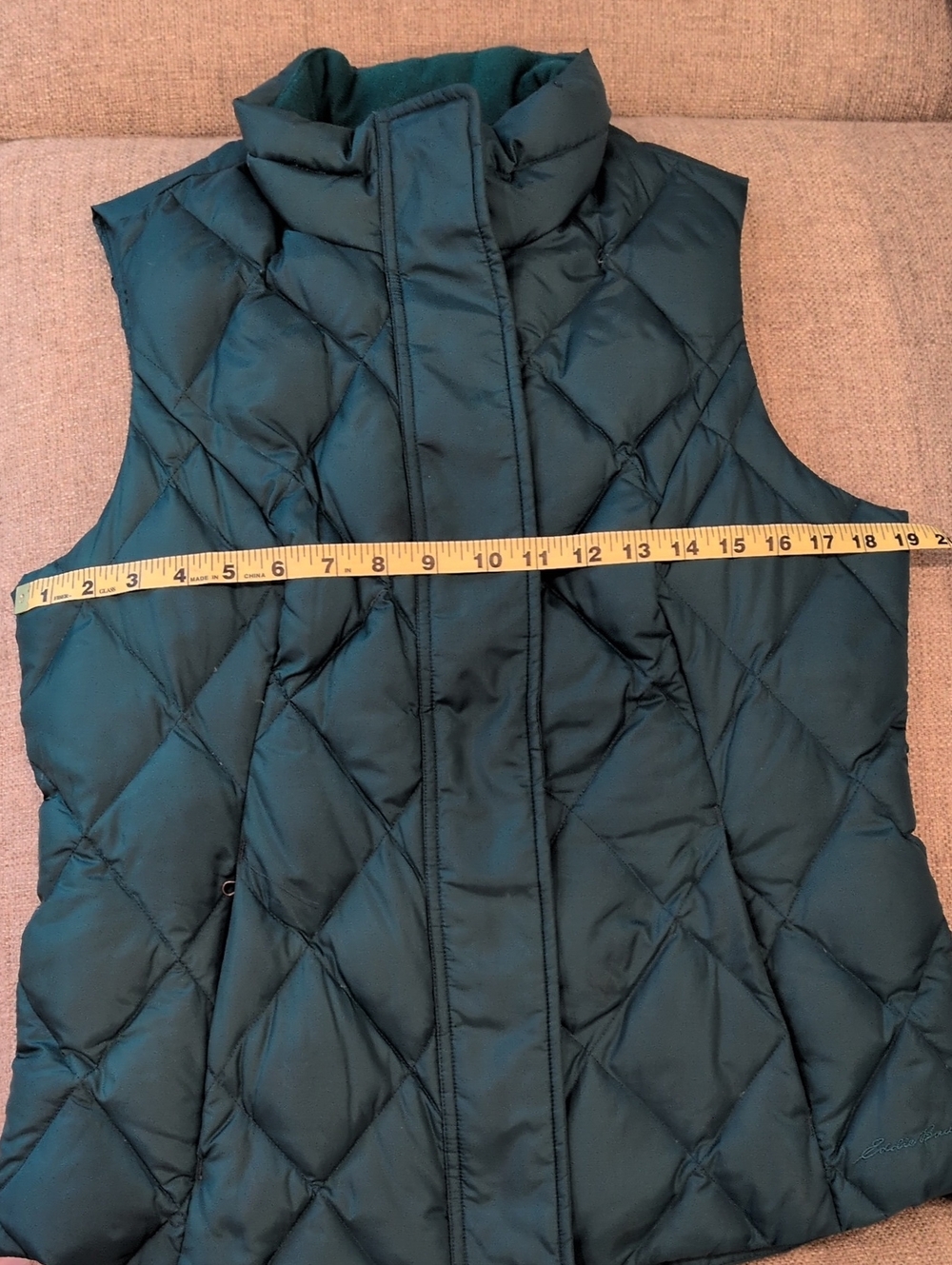 Eddie Bauer Teal Quilted Puffer Vest Premium Goose Down Medium - Picture 8 of 11